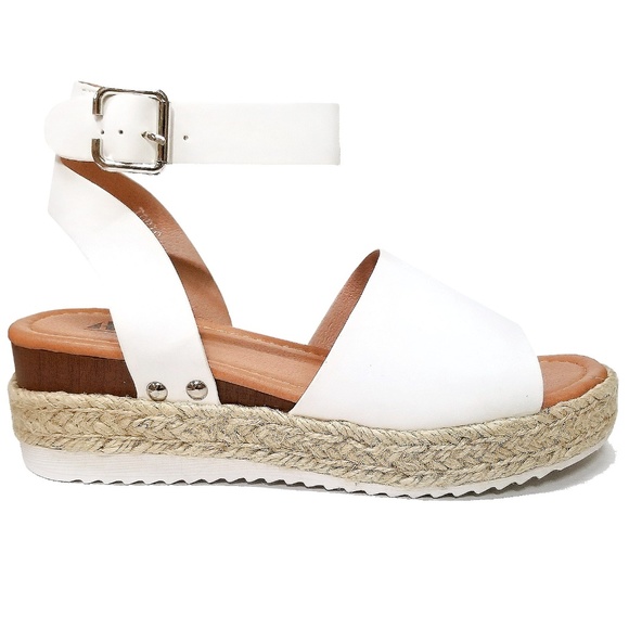 espadrille platform sandals white